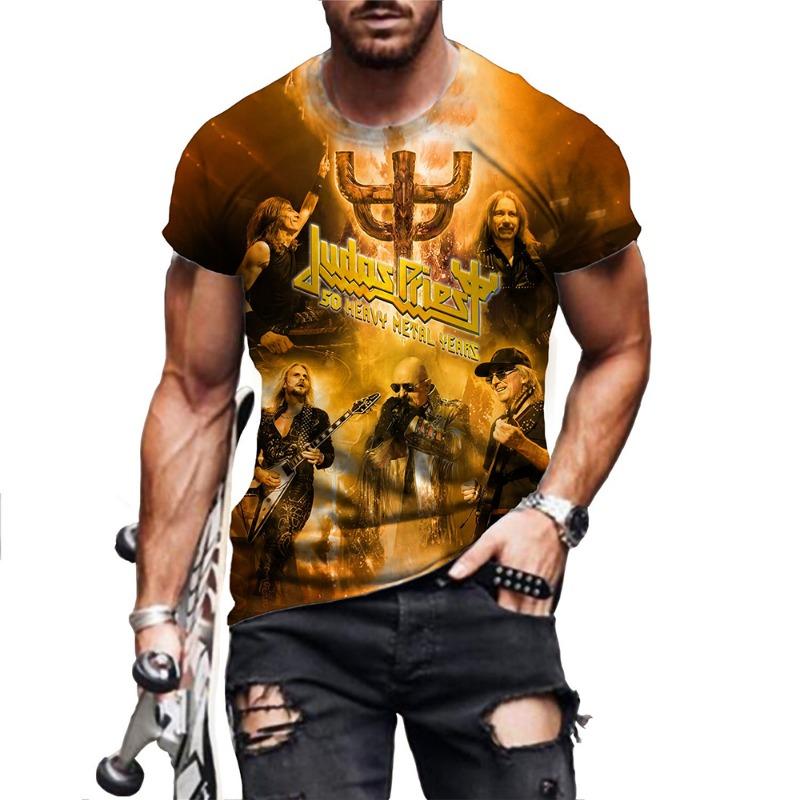 Summer Fashion Trend 3D Printing Anime T-shirt Rock Short Sleeved Gothic Casual Comfortable Short Sleeved Top