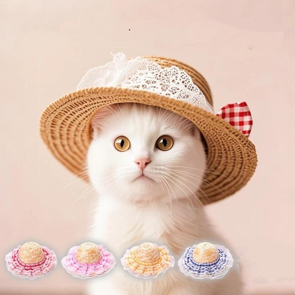 Sun Protection Pet Straw Hat Adjustable Dog Fisherman Hat Fashion Pet Sunshade Hat Summer Season