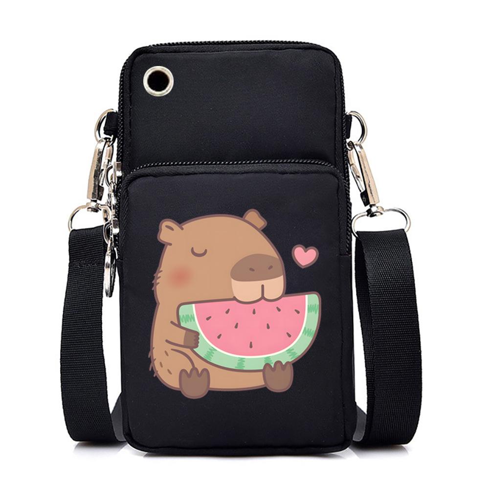 Kapibara Cute Peripheral Printing New Messenger Bag Multi-functional Casual Mobile Phone Bag