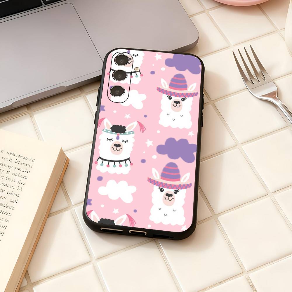 Lama Llama Alpacas Animal For Samsung Galaxy S25 S24 S23 Ultra S22 S21 Plus S20 Black Soft Silicone Protective Case
