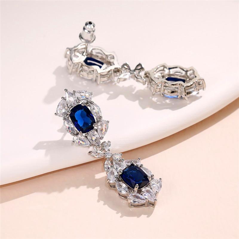 CAOSHI Schillernde Kristall-Tropfenohrringe für Damen Edle Dame Party-Accessoires für Jubiläum Zarte hochwertige Geschenke für Mama