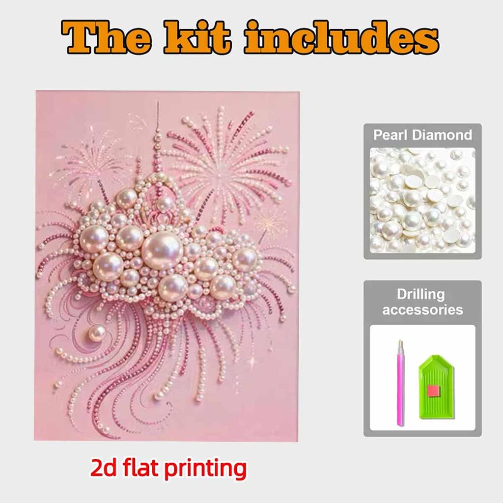 Pearl Fireworks DIY Diamond Art Kits 15.7x19.6inch Gem Art Diamond Painting Kits Without Frame for Adults Gift Idea Home Wall Decor