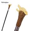 Yellow Resin Wolf Head Tree Root Walking Cane Fashion Decorative Steel Stick Gentleman Elegant Cosplay Cane Knob Crosier 94cm