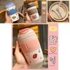 Stylish 370ml Insulated Water Bottle For Children With Convenient Straw And Strap