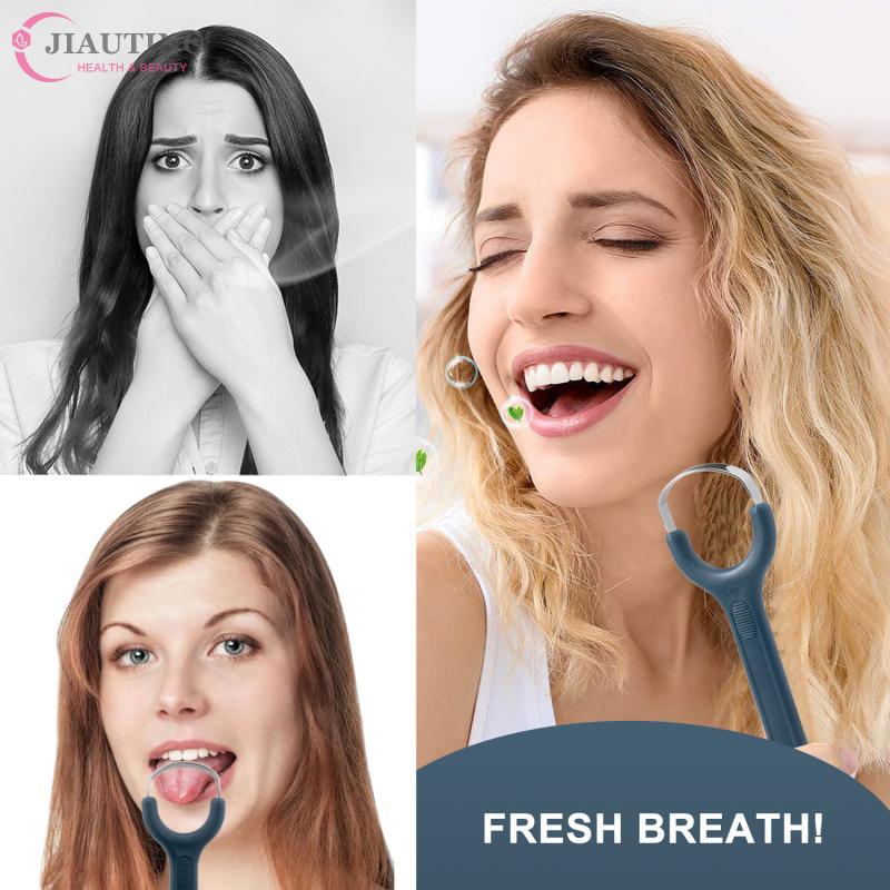 1Pcs Stainless Steel Tongue Scraper Fresh Breath Cleaning Coated Tongue Toothbrush Oral Hygiene Metal Scraper