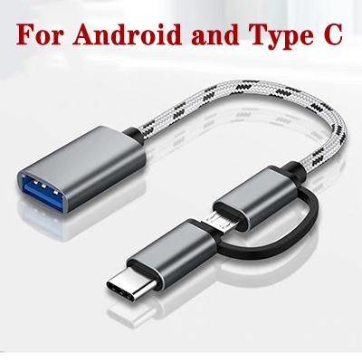 

2 in 1 Type-C OTG Adapter Cable for Samsung S10 S10 Xiaomi Mi 9 Android MacBook Mouse Gamepad Tablet PC Type C OTG USB Cable
