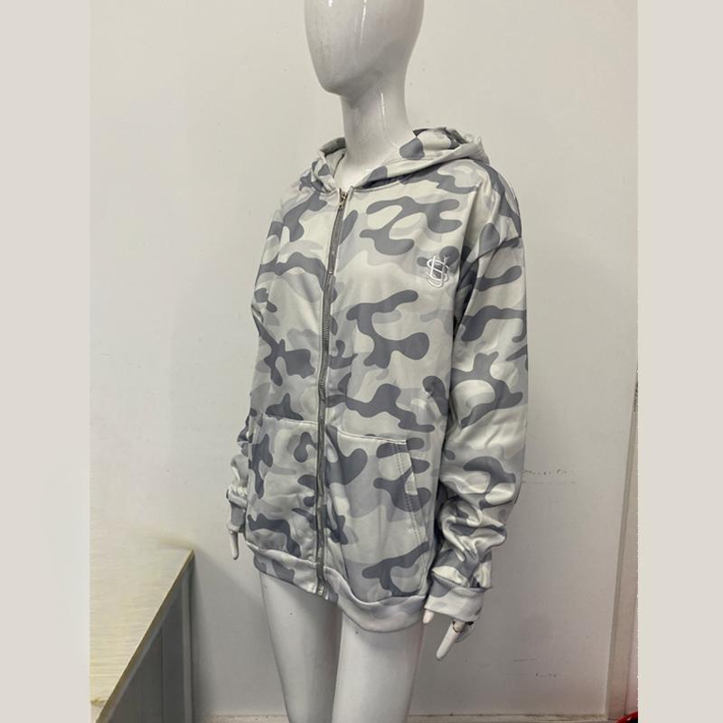 European and American Y2K Retro Street Trend Zipper Hoodie