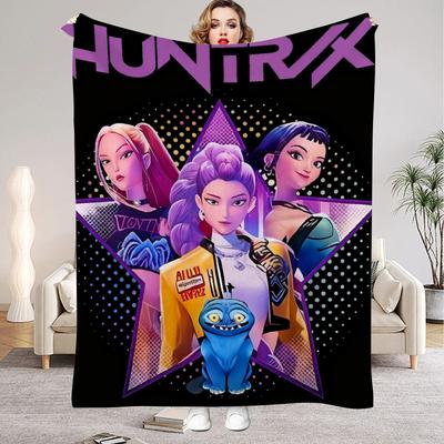 K pop Demon Deky Kvalitní Měkká Teplá Lovec Huntrix Přehoz Zimní Dětská Pohovka Postel Nadývaná Přehoz