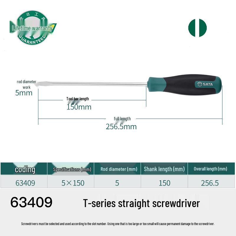 Sata T-Series Flathead Screwdriver (63402-63417) Tool