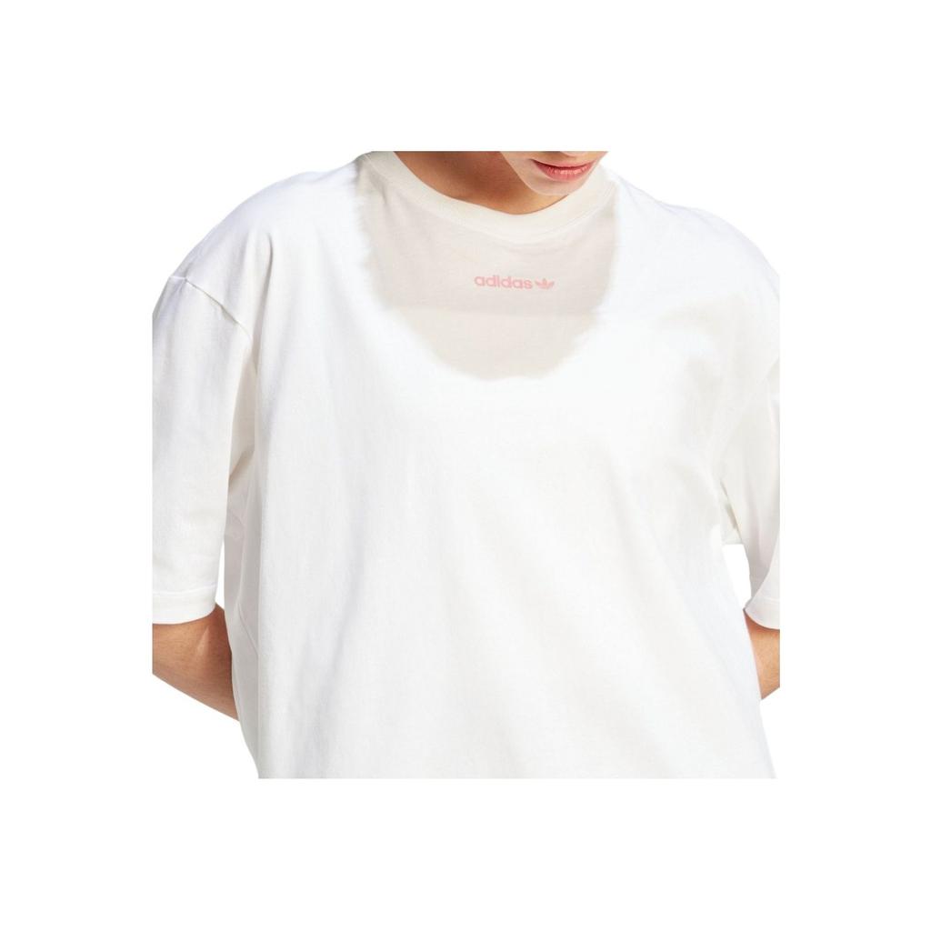 Adidas Originals Graphic Tee Logo Print Round Neck Loose Short Sleeve T-Shirt Women Tops White IT8155