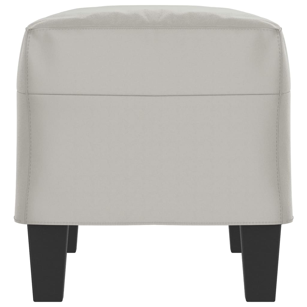 Bench Light Grey 70 X 35 X 41 Cm Microfibre Fabric