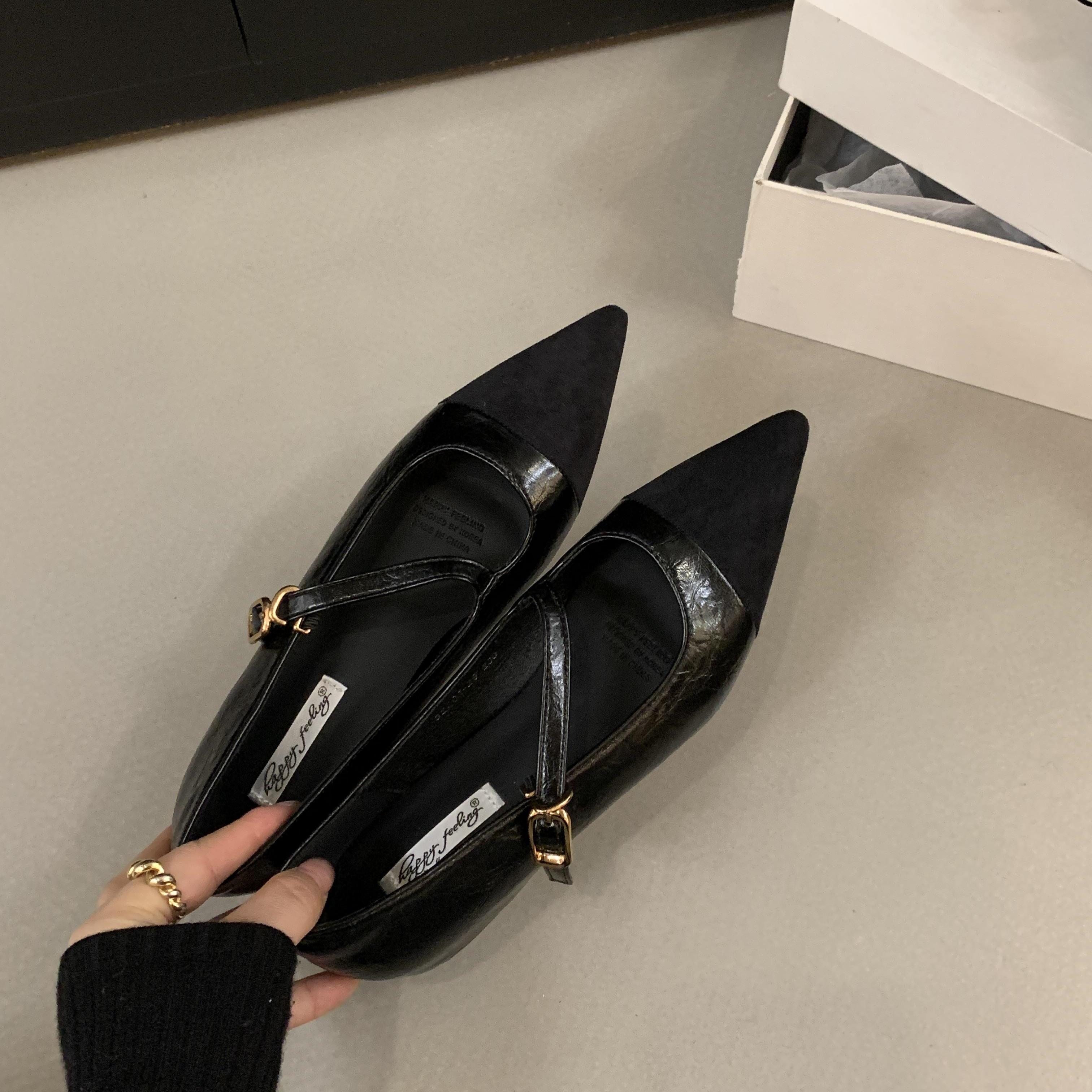 

Fashion Bailamos 2025 Spring New Brand Women Flats Fashion Pointed Toe Slip On Ladies Casual Laofer Shoes Flat Heel Dress Flat Shoes Muj 40 чёрный