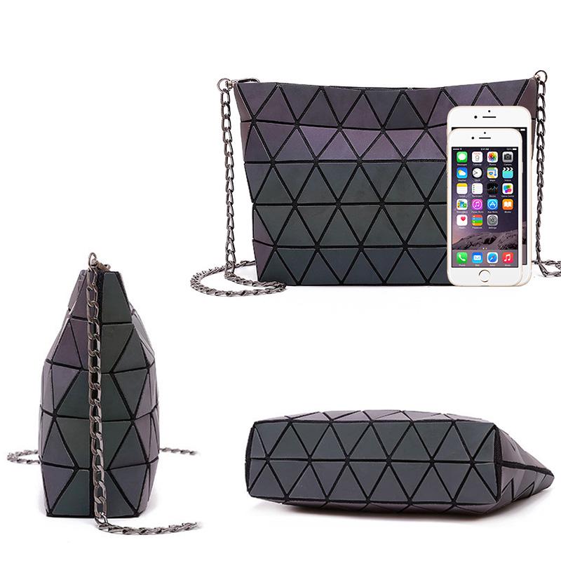 Messenger Tasche frauen Kette Tasche Mode Leucht Geometrische Sling Tasche Schulter Gurt Weibliche Bolsas Feminina