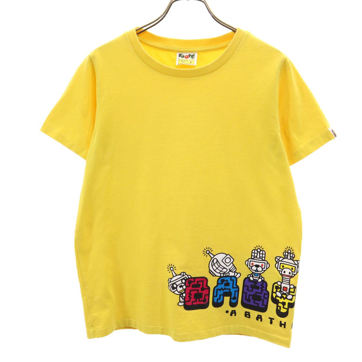 

A BATHING APE BABY MILO Short sleeve T-shirt S Yellow Women Used