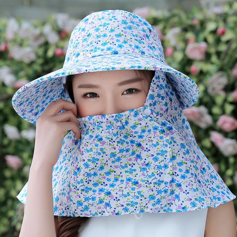 Women'S Sun Protection Visor Uv Protection Outdoor Work Hat Windproof Cycling Hat Tea Picking Hat
