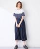 Petit Honfleur Paneled Striped Navy Women's T-Shirt, 521105,
