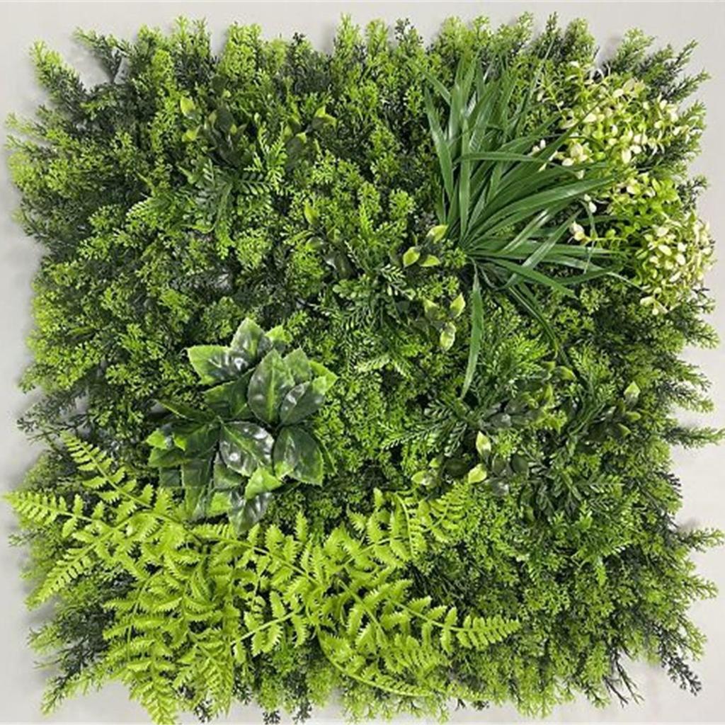 50×50cm Artificial Green Plant Wall - Plastic Vertical Garden, Fake Flower Wall, Synthetic Turf Background