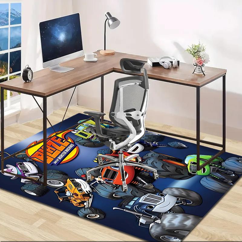 1pc Blaze and the Monster Machines (3) Design Area Rug - Non-Slip, Soft & Cozy Floor Mat for Living Room, Bedroom, Office - Indoor/Outdoor Decorative