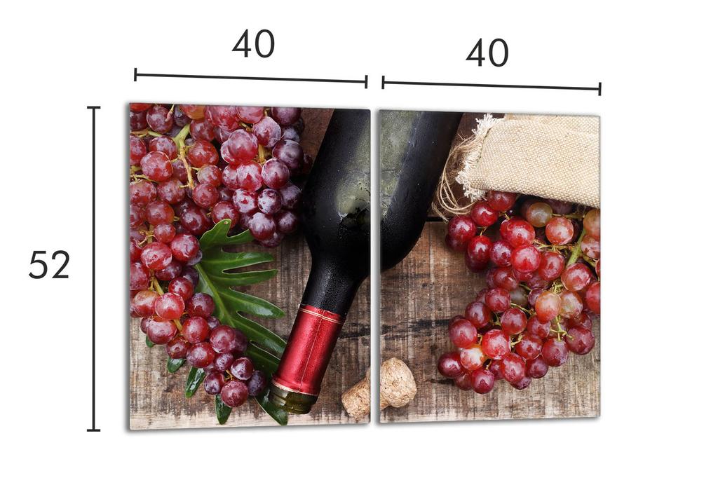 Szklana płyta ochronna na kuchenkę 2x40x52 Wino