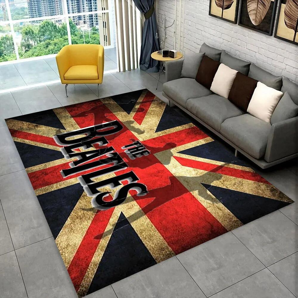 3D The B-Beatles Rock Band Star Carpet Rug for Bedroom Living Room Sofa Home Doormat Home Decor Area Rug Non-slip Floor Mat Gift