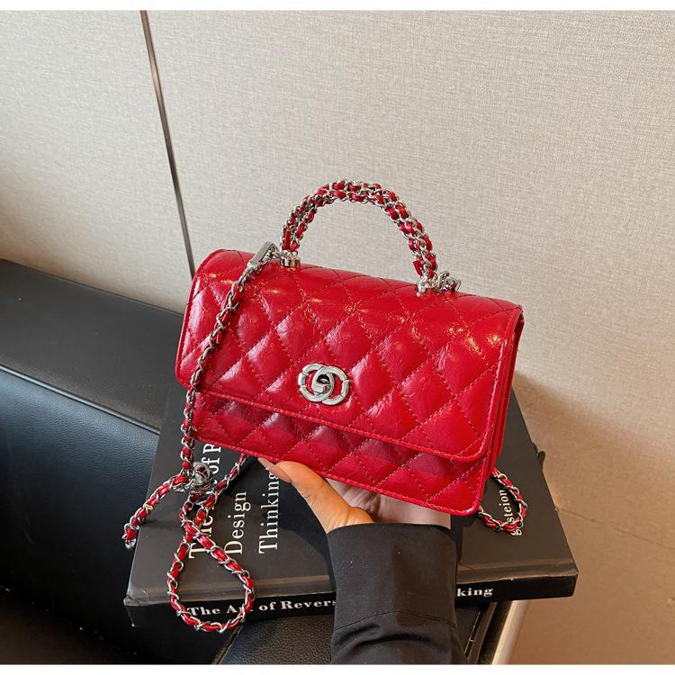 

Rhombus chain bag women s new summer niche messenger bag casual portable small square bag