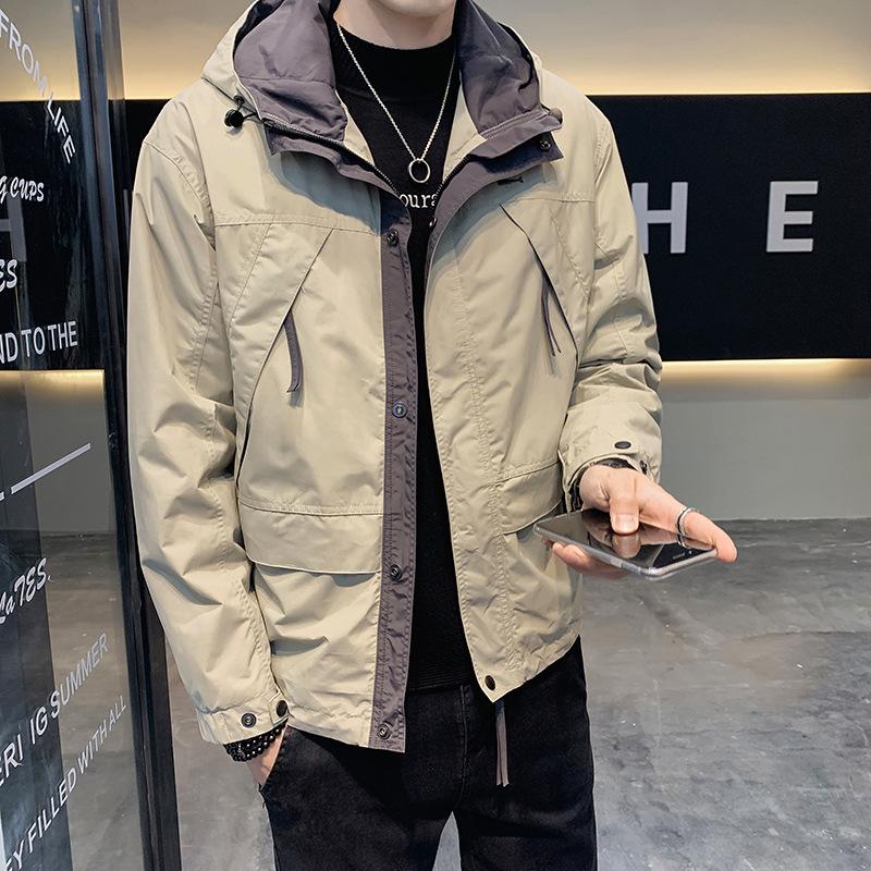 

Jacket Men s Spring, Autumn and Winter 2025 New Trend Brand Jacket Men s Double Layer Casual Hooded Tooling Jacket Top M recommends 100-60kg