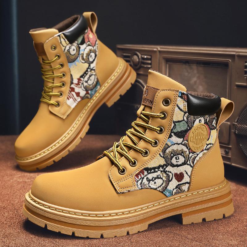 Fashion CYYTL Mens Boots Leather Ankle Casual Winter Shoes Cowboy Combat Tactical Motorcycle Chelsea Work Outdoor Hiking Luxury Designer