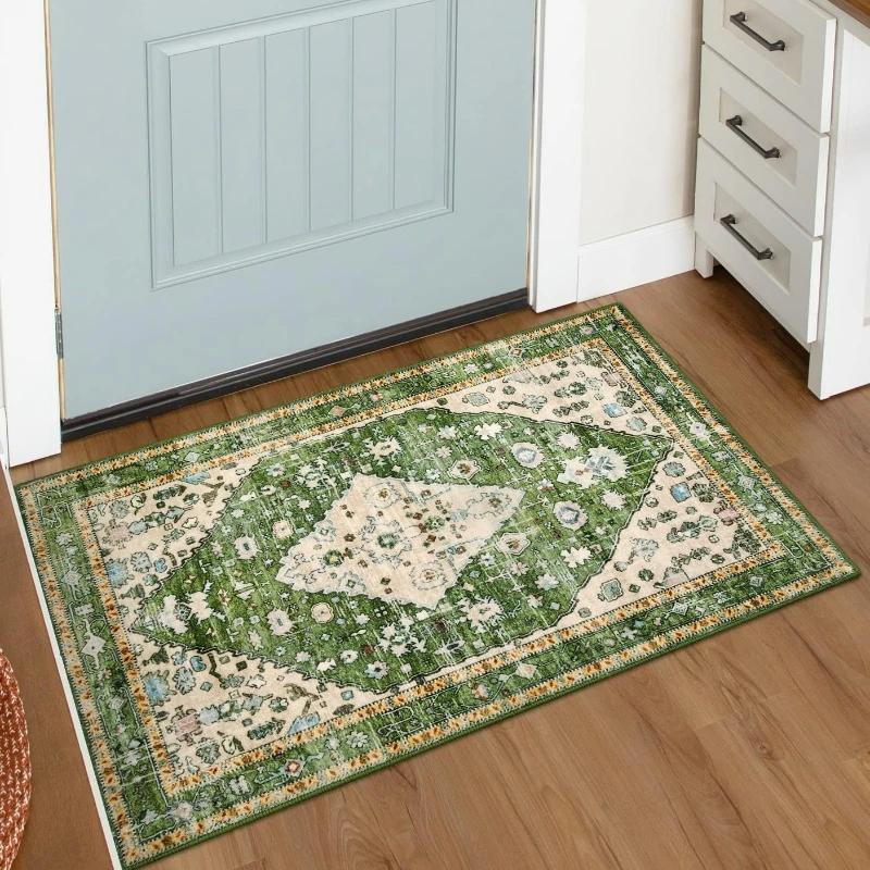 Alfombra Suave de Terciopelo Cristal con Patrón Bohemio Decoración para el Hogar Felpudo de Entrada Sala de Estar Dormitorio Pasillo Cocina Alfombra Interior para el Suelo