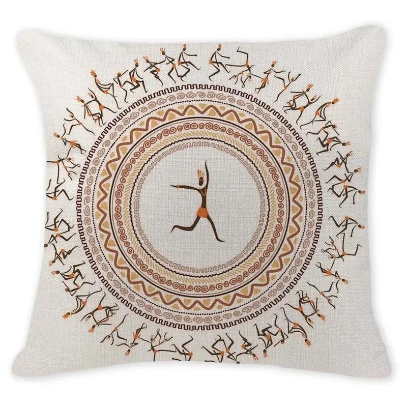 Retro Ethnic Geometry Decorative Cushion Cover Cotton Linen Textile Printed Throw Pillowcase for Car Sofa Bed Home Decor 45X45CM