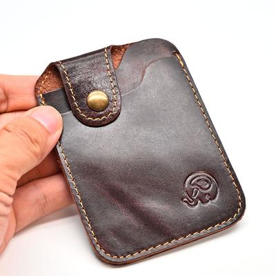 Porta carte di credito sottile in vera pelle di vacchetta per porta carte di credito in pelle di mucca, confezione in pelle di vacchetta, custodia per carte di credito