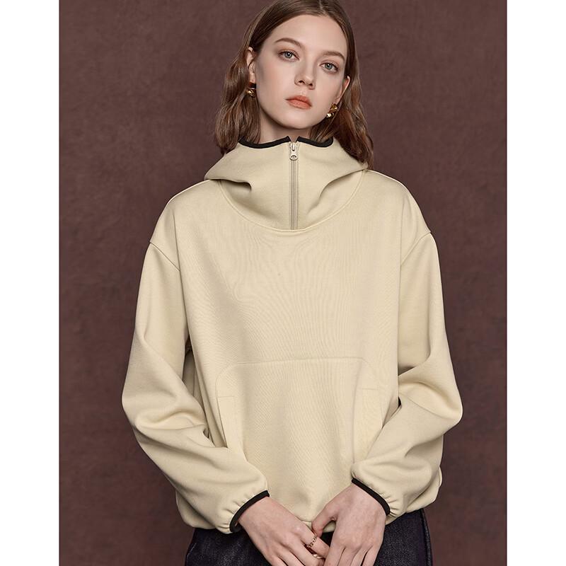 Wudao Color-Block Fleece-Lined Half-Zip Hoodie