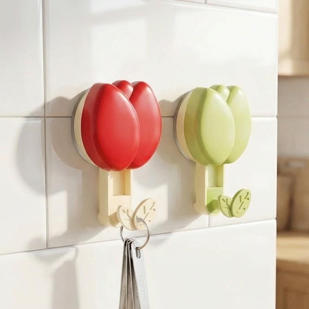 Abnehmbare Tulpen-Saugnapfhaken Kunststoff-Handtuchhalter Dopamin-Vakuum-Saughaken Badezimmer