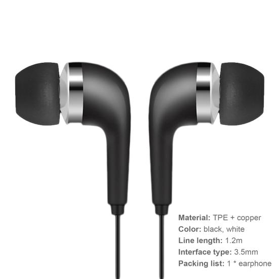 Wired Earphone In-ear Universal 3.5mm Stereo Sport Headset with Mic for Smartphone