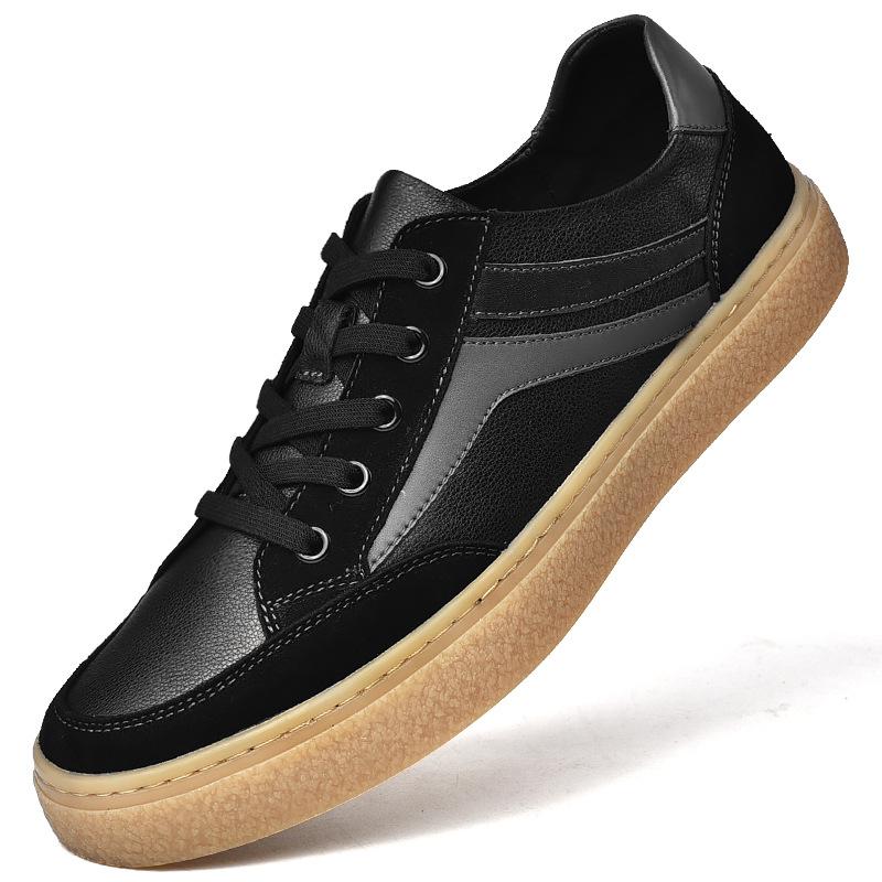 

Мужская обувь, весенняя обувь из натуральной кожи, новая модная обувь, мужская кожаная обувь, модные повседневные кроссовки на плоской подошве 44 чёрный