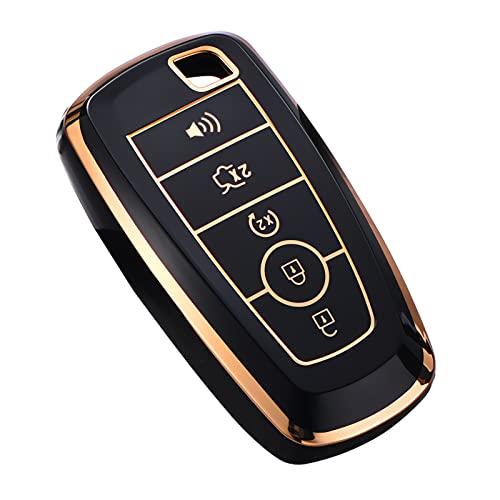

Чехол для брелока Ford, Explorer Mustang Escape Edge Lincoln Premium Soft TPU полностью защищенный чехол для ключа с дистанционным управлением Держатель для ключей чёрный