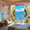 Set Of 2 Flat Printing Curtains Without Rod Floral Motif Design New Yearfestival Creative Durable Polyester Curtain