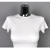 South Korea's Dongdaemun Summer Slimming Crop Top - Sexy Short Sleeve Round Neck Tee for Women