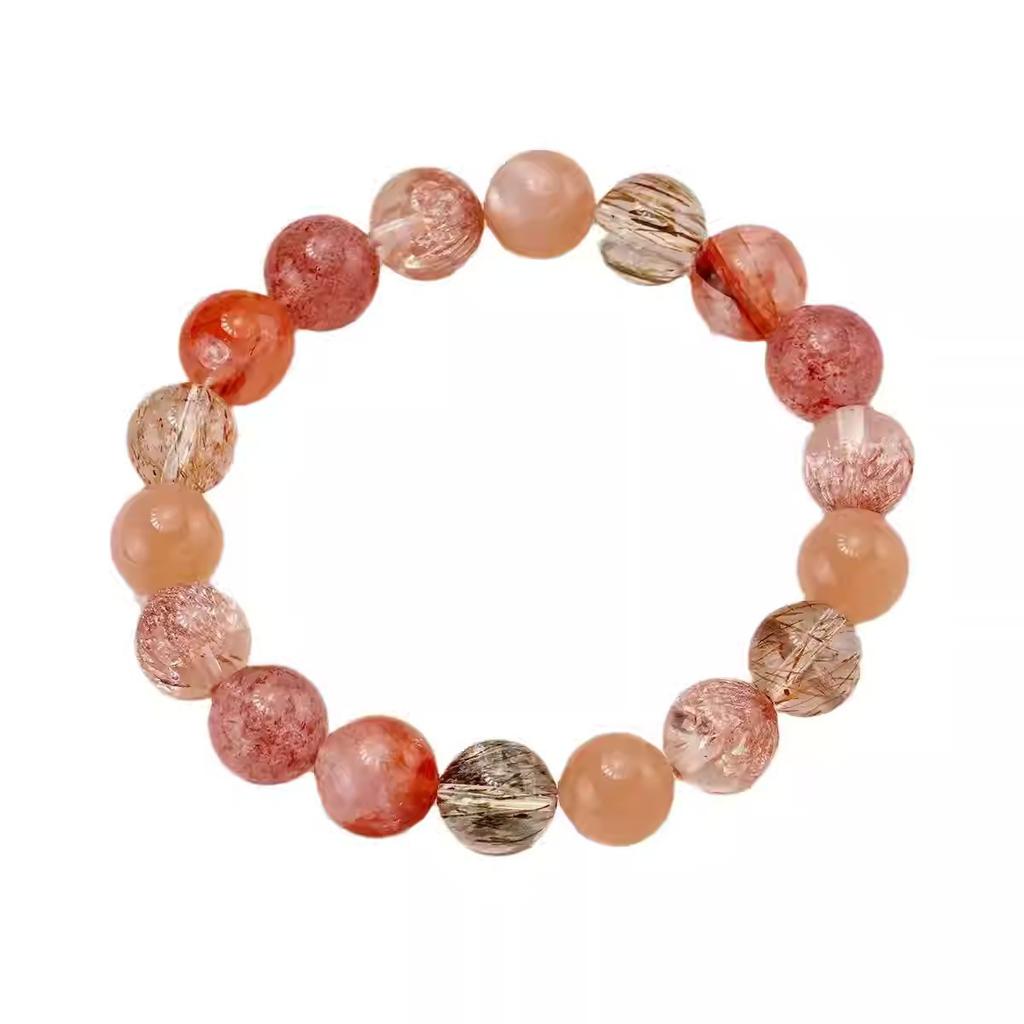 New Chinese-style crystal firework super seven bracelet for women, niche high-end colorful crystal red agate bracelet, gift for girls