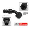 ZHSYMX 8AN 45 Degree Push Lock Hose Fitting and Hose Clamp End Black Rubber