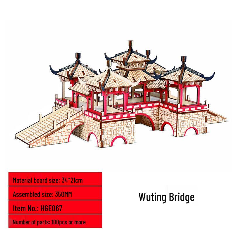 Suzhou Garden Ancient Building 3D Wooden Jigsaw Puzzle - Handmade Antique Series Toy