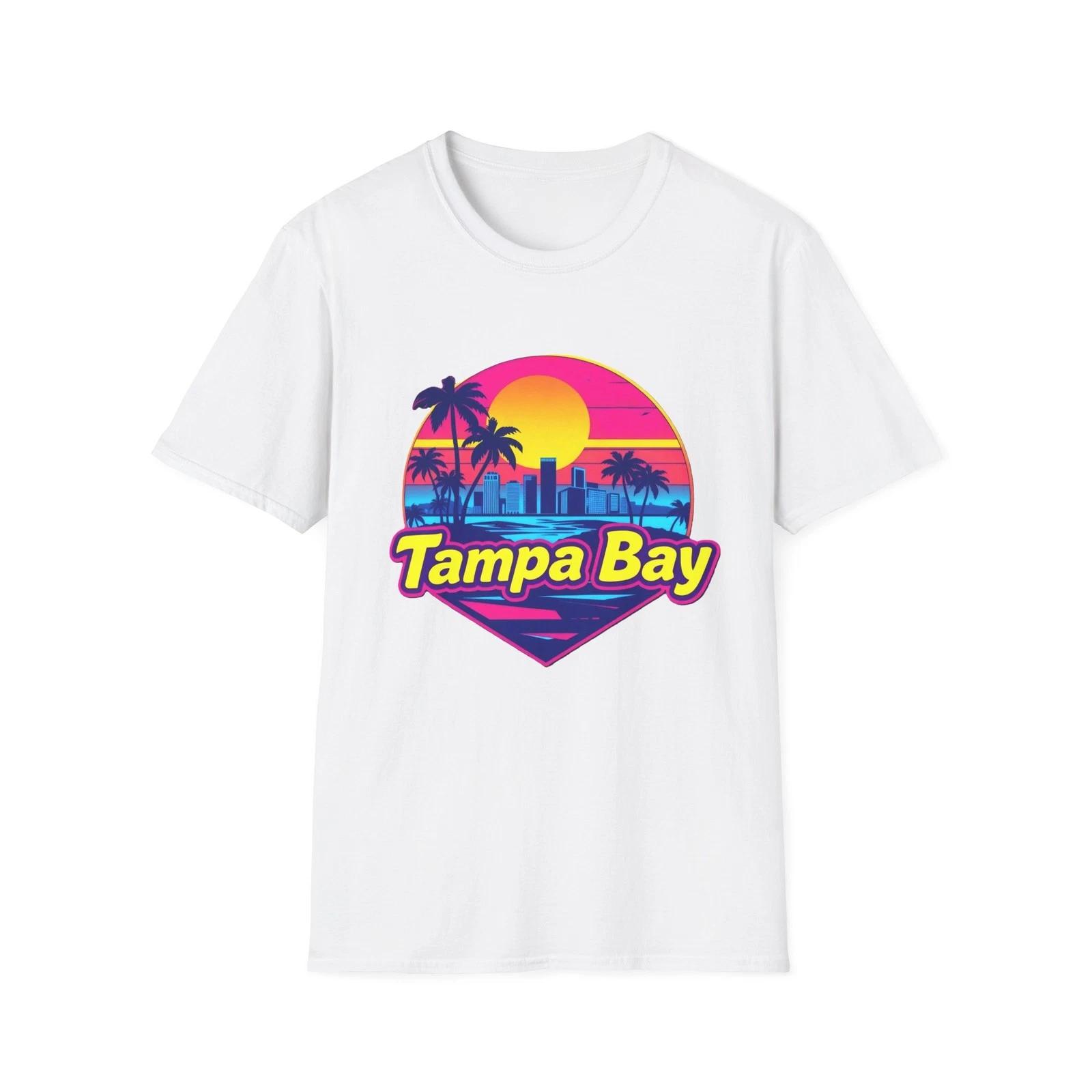 Tampa Bay Retro Palm Tree T-Shirt, Summer Vibes, Gift for Beach Lovers L