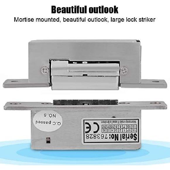 12V Adjustable Narrow-Type Electric Strike Door Lock Double Unlock Mode Access Control Lock Intelligent Cathode Lock Safety Intelligent Lock NO Fail