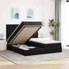 Ottoman Bed Frame 160x200 Cm Black Velvet with Pocket Spring Mattress and Hydraulic Storage