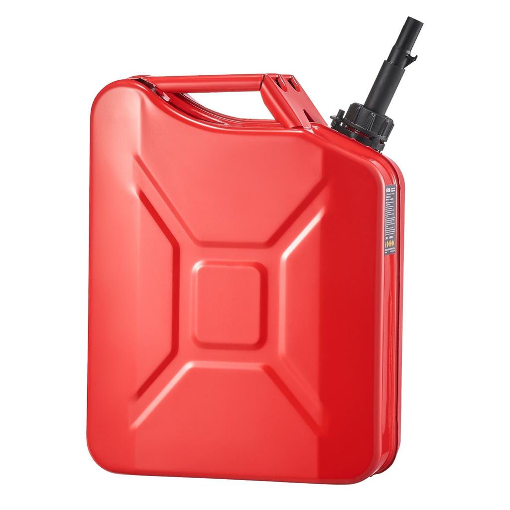 Metal Fuel Container, 20 L, Fuel Jerry Can with Spout and Comfort Handle, 6 L/min Max Flow Rate, Leakproof & Corrosion-resistant Metal Gas Tank Most
