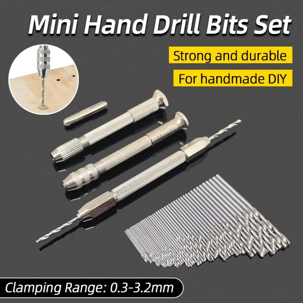 Essential Hand Drill Set–Pin Vise with 10 Twist Drill Bits,Manual Micro Drill for Wood,Plastic,Jewelry,Precision Drilling Tool for Craft,Model,Hobby