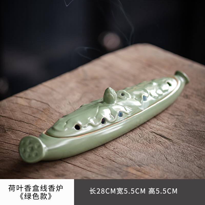 Lotusblatt Räucherbox Linienräucherstäbchenhalter Keramik Räuchereinsatz Haushalt Aromatherapie Ofen Schreibtisch Dekoration Zubehör