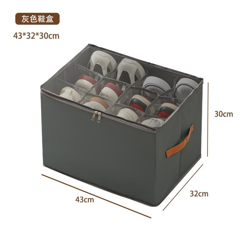 Storage Shoebox Fabric Foldable Shoe Compartment Arrangement Storage Box Dustproof Moisture-proof Washable Organizer
