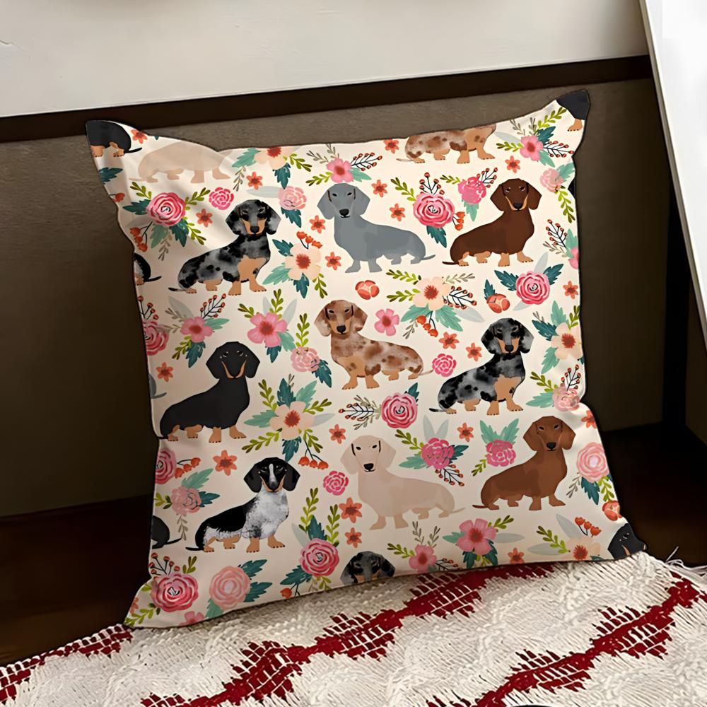Funda de Cojín Elástica de Perro Salchicha Reversible Suave Duradera para Almohada Uso Multiescena en Casa Coche para Comodidad Diaria