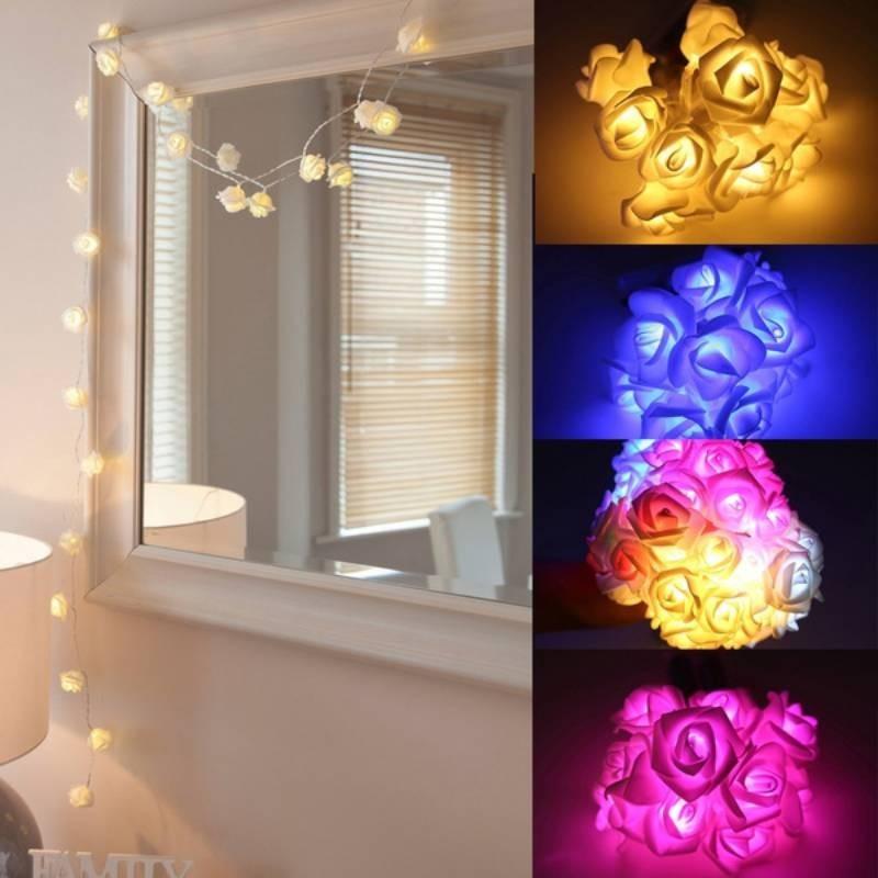 Romantische LED Rosen Lichterkette Warmweiß Batteriebetrieben Deko für Hochzeiten und Heiratsanträge