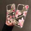 Lily Flower Pattern Mirror Soft Phone Case For iPhone 11 12 13 14 15 16 Pro Max XS X XR 7 8 Plus Make Up Mirror Shockproof Cover